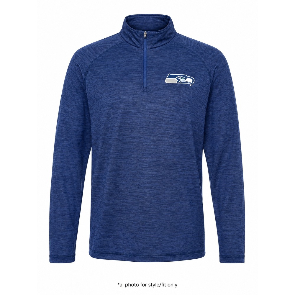 NFL Team Apparel Men's L Seattle Seahawks Blue Quarter Zip Pullover Shirt